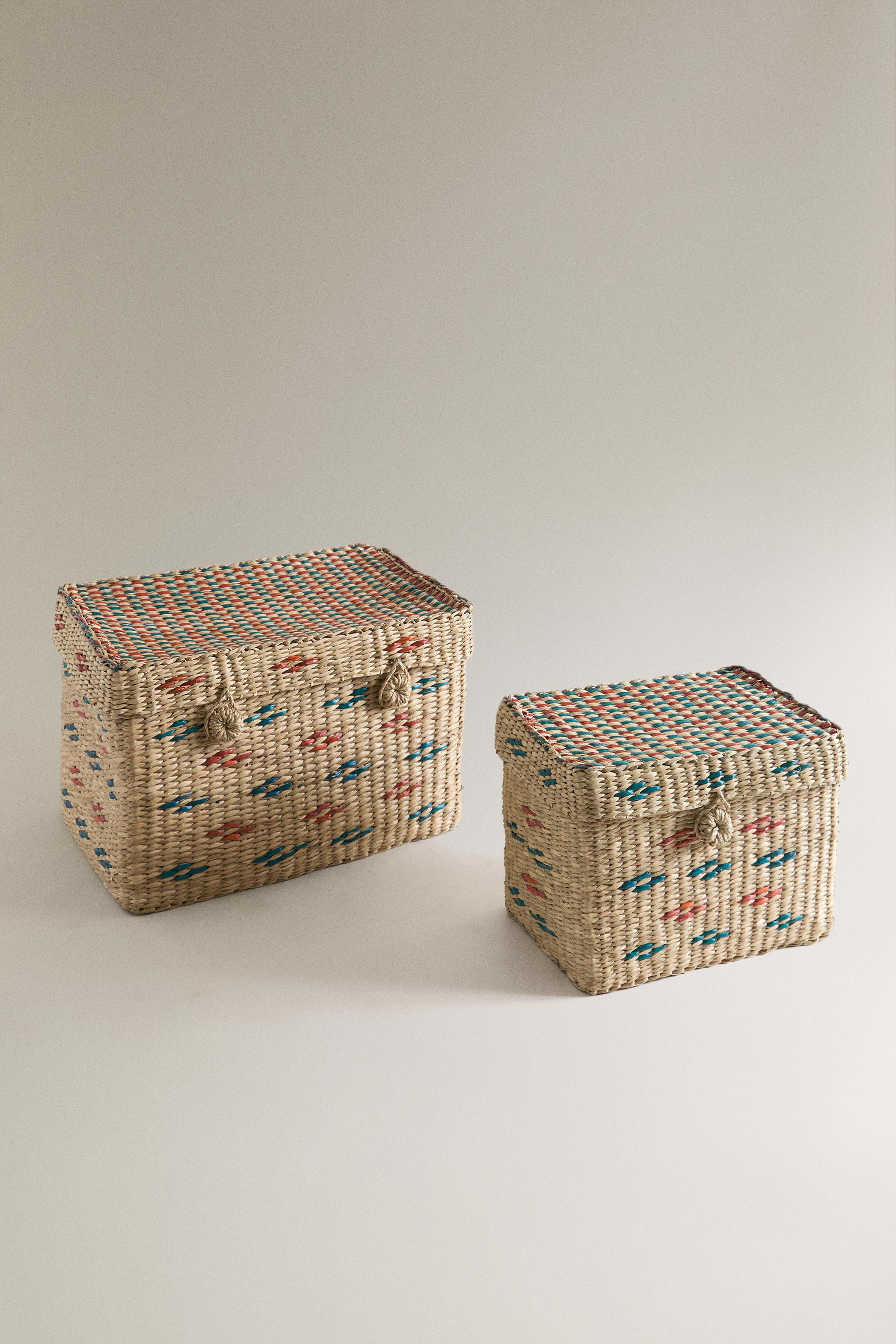 KIDS' SEAGRASS BASKET WITH LID